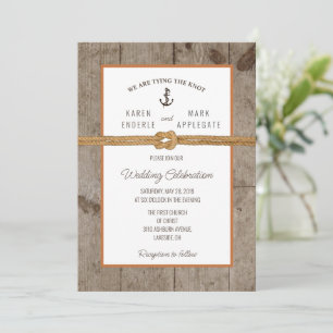 Dockside Rope Rustic Wedding bjudande Inbjudningar