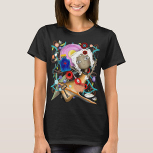 Dockteater paradis blad botanisk flaska nyckel t shirt
