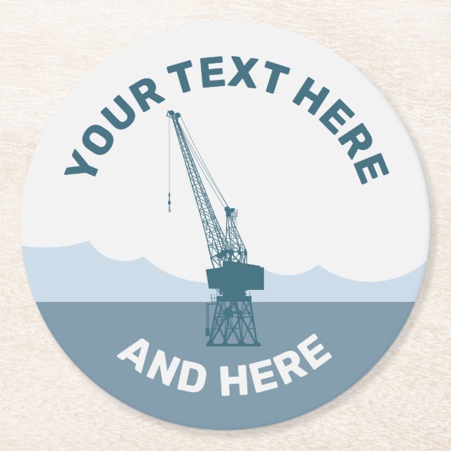 Dockyard Crane Underlägg Papper Rund (Framsidan)
