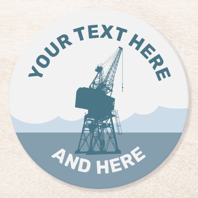 Dockyard Crane Underlägg Papper Rund (Framsidan)