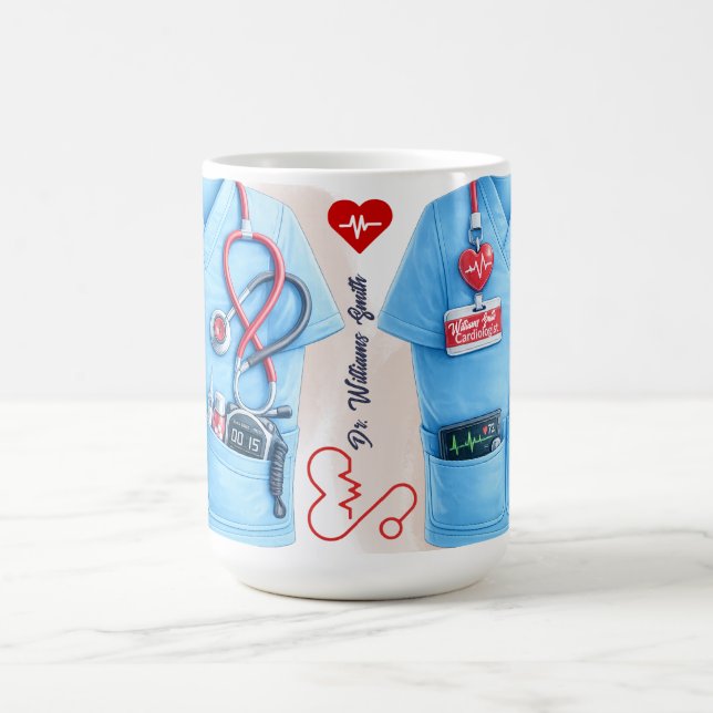 Doctor Coat Stethoscope Mug | Custom Medical Nurse Kaffemugg (Center)
