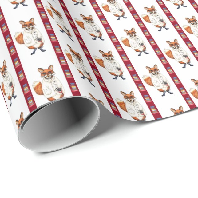 Doctor Fox Wrapping Paper Presentpapper (Rullad Hörn)
