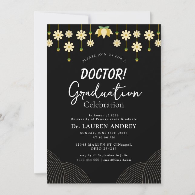 Doctor Graduation Party Invitation Inbjudningar (Framsida)