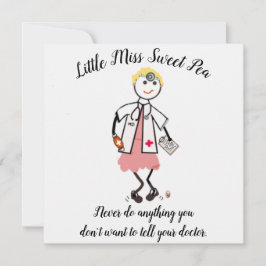 Doctor Note Card w Little Miss Sweet Pea Inbjudningar