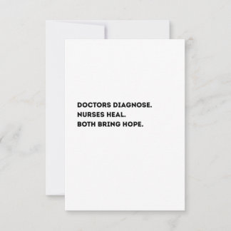 Doctor & Nurse Definition Card – Heartfelt Tack Kort
