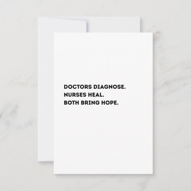 Doctor & Nurse Definition Card – Heartfelt  Tack Kort (Framsida)