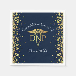 Doctor Nursing Practice Graduation Navy Blue Gold Pappersservett
