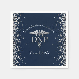 Doctor Nursing Practice Graduation NavyBlue Silver Pappersservett