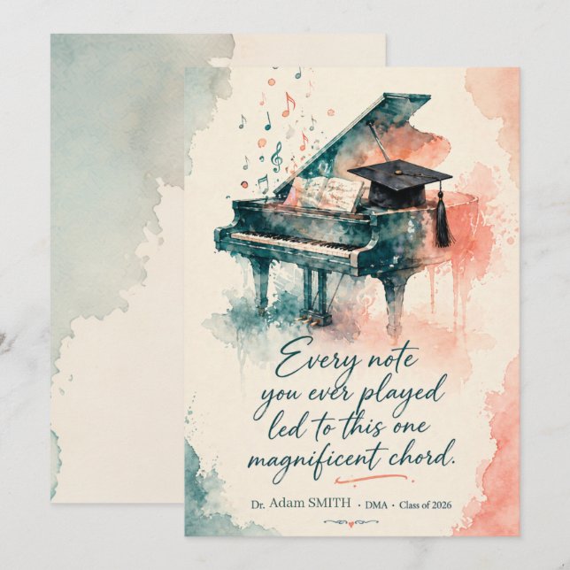 Doctor of Musical Arts Graduation Custom Julkort (Fram/baksida)