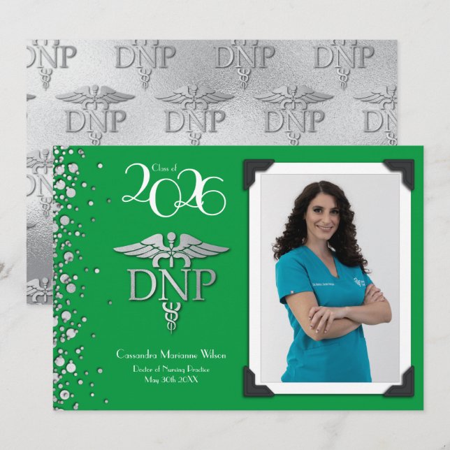 Doctor of Nursing Practice Graduation Announcement Inbjudningar (Fram/baksida)