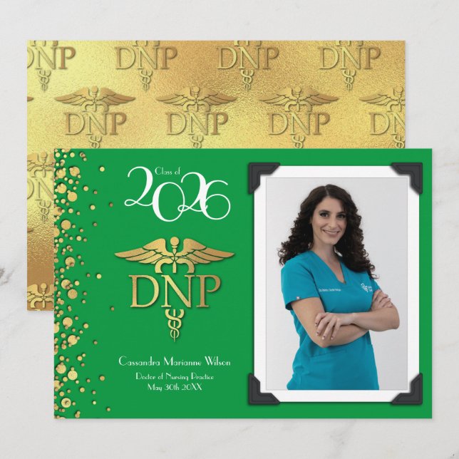 Doctor of Nursing Practice Graduation Announcement Inbjudningar (Fram/baksida)