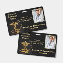 Doctor of Osteopathic Medicine Namnskylt ID