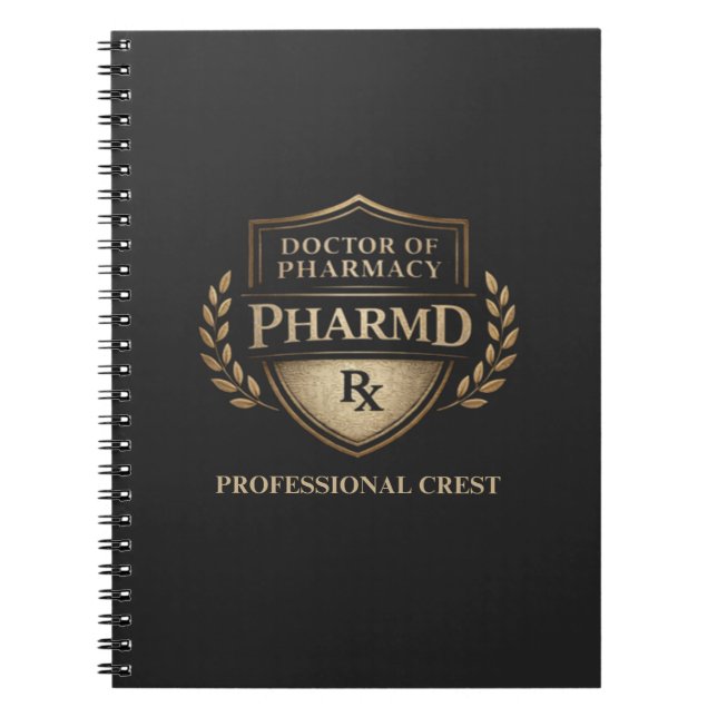 Doctor of Pharmacy Professional Crest Anteckningsbok (Framsidan)