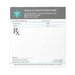 Doctor Prescription Medical RX Pad – Charcoal Grey Anteckningsblock
