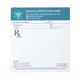 Doctor Prescription Medical RX Pad – Editable Navy Anteckningsblock