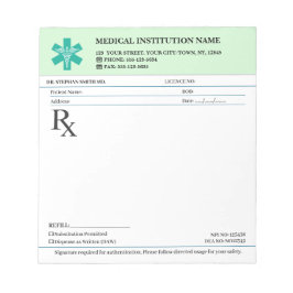 Doctor Prescription Medical RX Pad – Mint Green Anteckningsblock