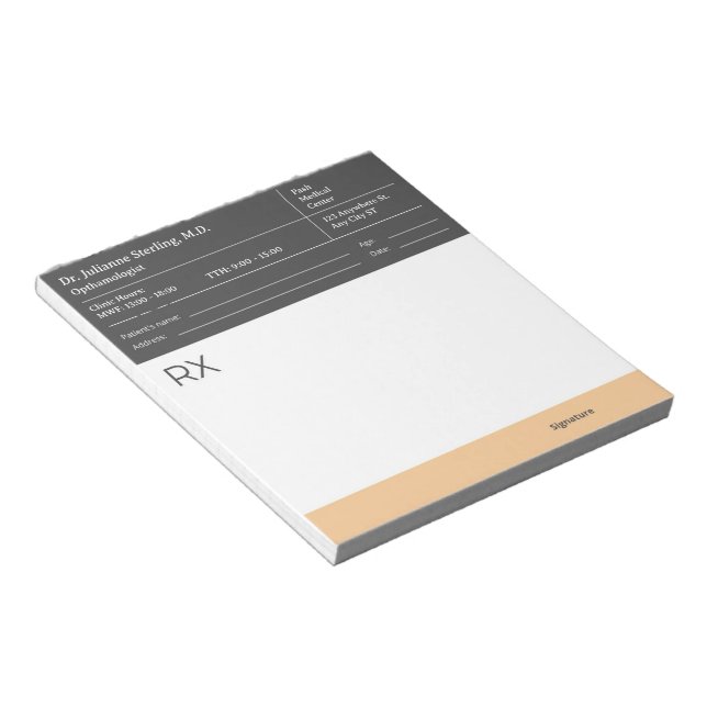 Doctor Prescription Notepad – Editable Doctor RX Anteckningsblock (Vinklad)