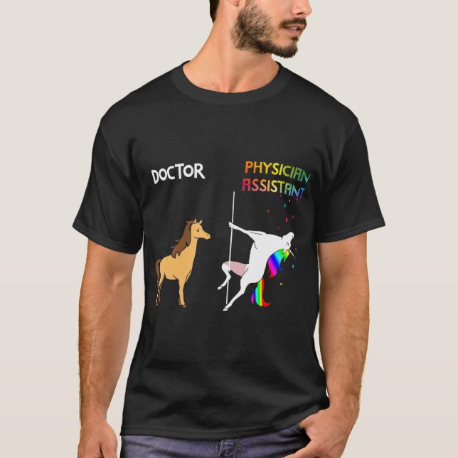 Doctor Vs Physician Assistant Unicorn Dancing T Shirt (Framsida)