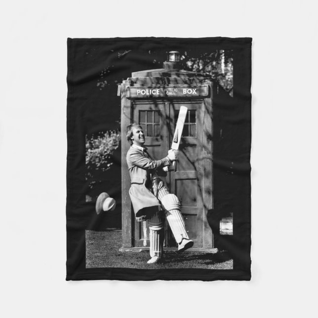 Doctor Who Peter Davison Cricket Tardis 1981 Tank Fleecefilt (Framsidan)