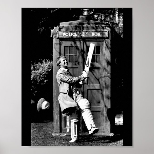 Doctor Who Peter Davison Cricket Tardis 1981 Tank Poster (Framsidan)