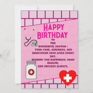 Doctor's stylish birthday kort