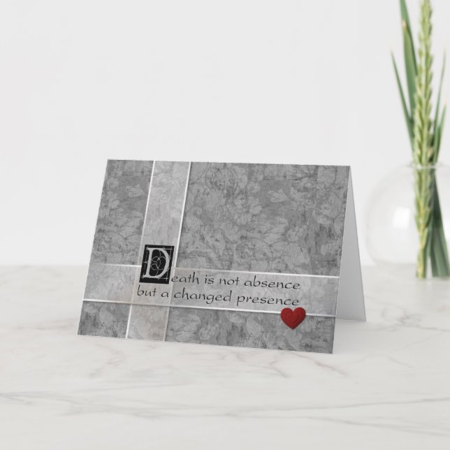 Död är inte frånvaro kort (Framsida)
