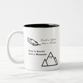 Död är mer ljus än en fjäder Två-Tonad mugg