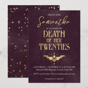 Död åt mina tjugoårs Halloween 30-års födelsedagsf Inbjudningar