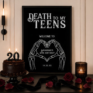 Död åt mina tonårstråkiga gotiska 20-årsfest poster