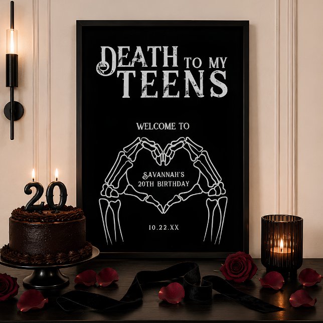 Död åt mina tonårstråkiga gotiska 20-årsfest poster (Skapare uppladdad)