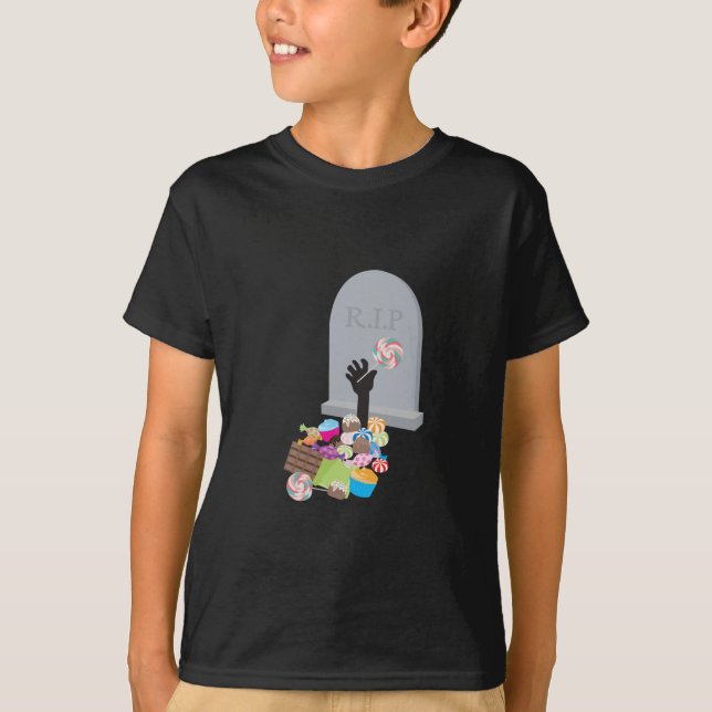Död av Candy Halloween Design Design T Shirt (Framsida)