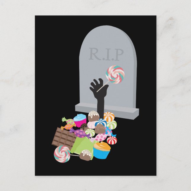 Död av Candy Halloween Design Design Vykort (Framsida)