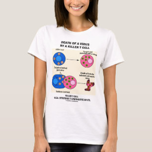 Död av en virus vid en mördareT-cell (immunologi T-shirt