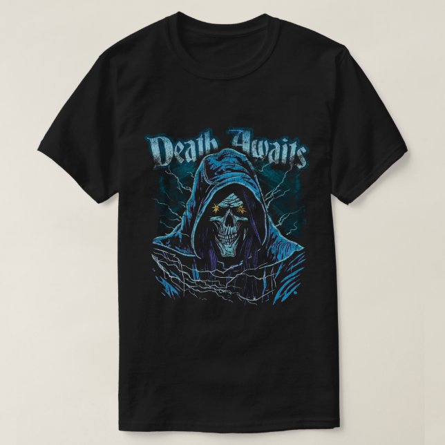 Död Awaits Grim T Shirt (Design framsida)