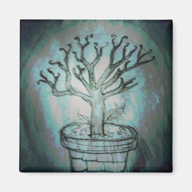 död bonsai träd magnet (Framsidan)