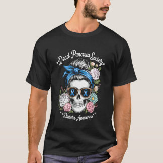 Död Bukspottkörtel Sällskap Str floral Dödskalle D T Shirt
