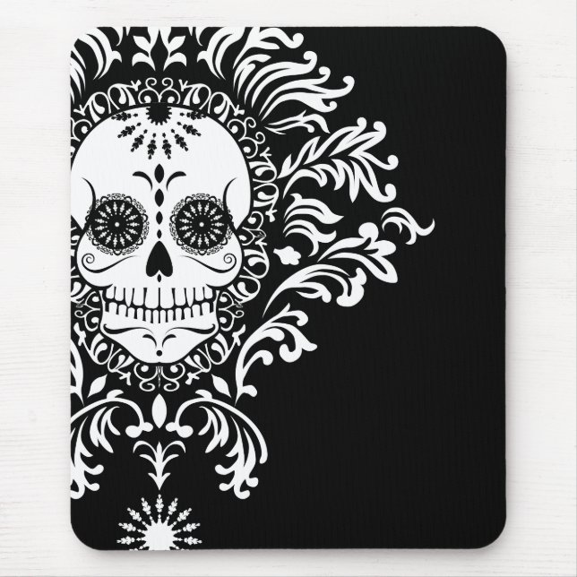 Död damast - chic sockerskalle Mousepad Musmatta (Framsidan)