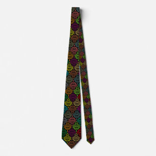 Död damast - chic sockerskalleTie Slips