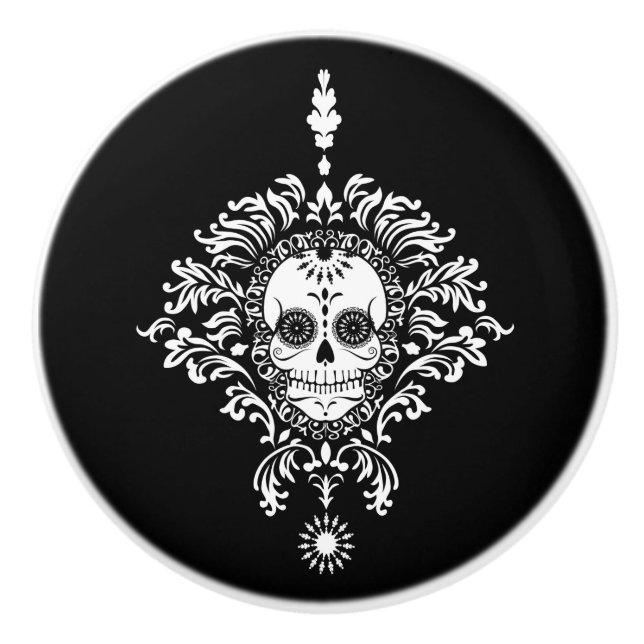 Död damast - keramiskt handtag för chic (Framsidan)