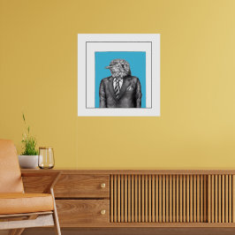 Död fågel i Black Kostym (Gamle School Blue) Poster