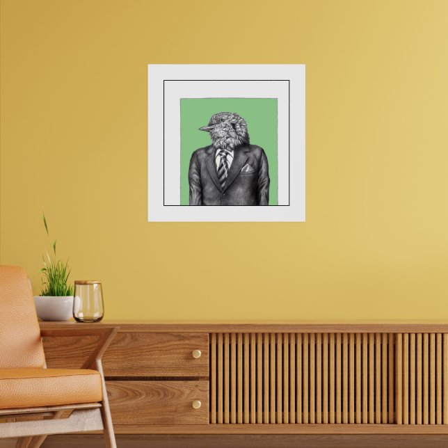 Död fågel i Black Kostym (Moegi) Poster (Vardagsrum 2)