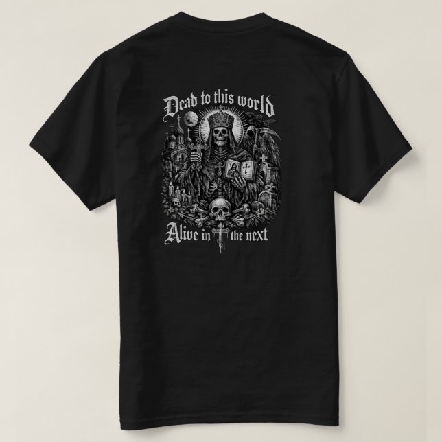 Död för denna värld Kristet t-shirt (Design baksida)