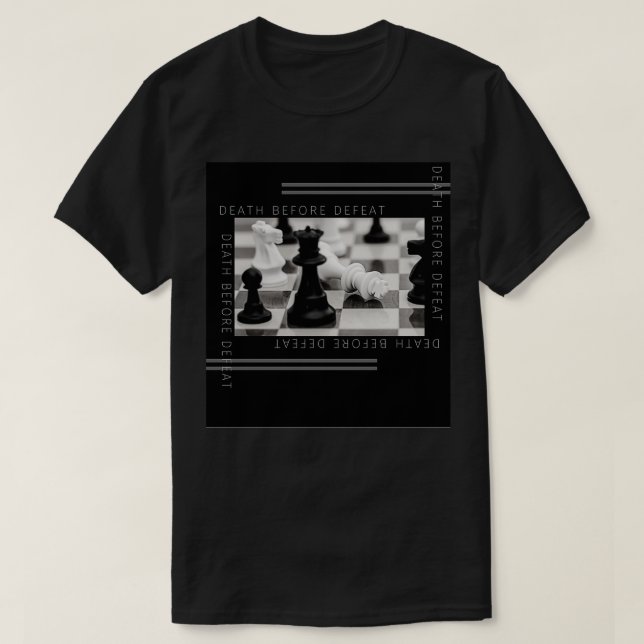 Död före avbruten schack t shirt (Design framsida)