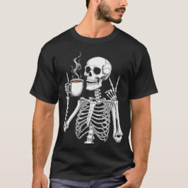 Död före Decaf - Skeleton Coffee Älskare Design T Shirt