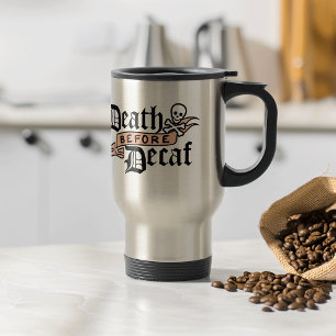 Död före Decaf   Typografi för akut skal Resemugg