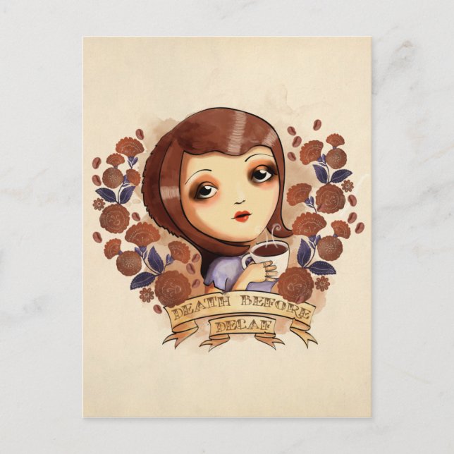 Död före Decaf Vykort (Framsida)