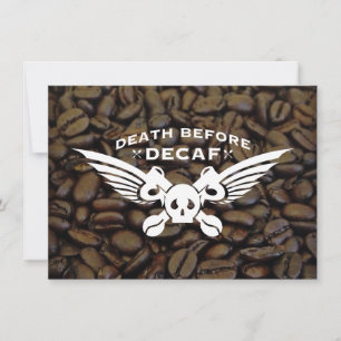 Död före kaffebönor inbjudningar