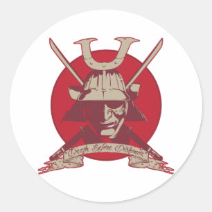 Död före oärlig Samurai Runt Klistermärke
