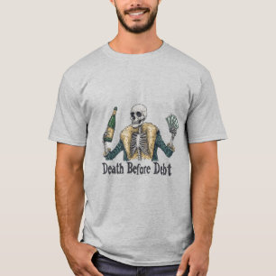 Död före skuld - Vintage Skullillustration T Shirt