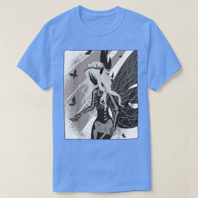 Död Goth Skeleton Fairy Aesthetic Fairywave Faec T Shirt (Design framsida)